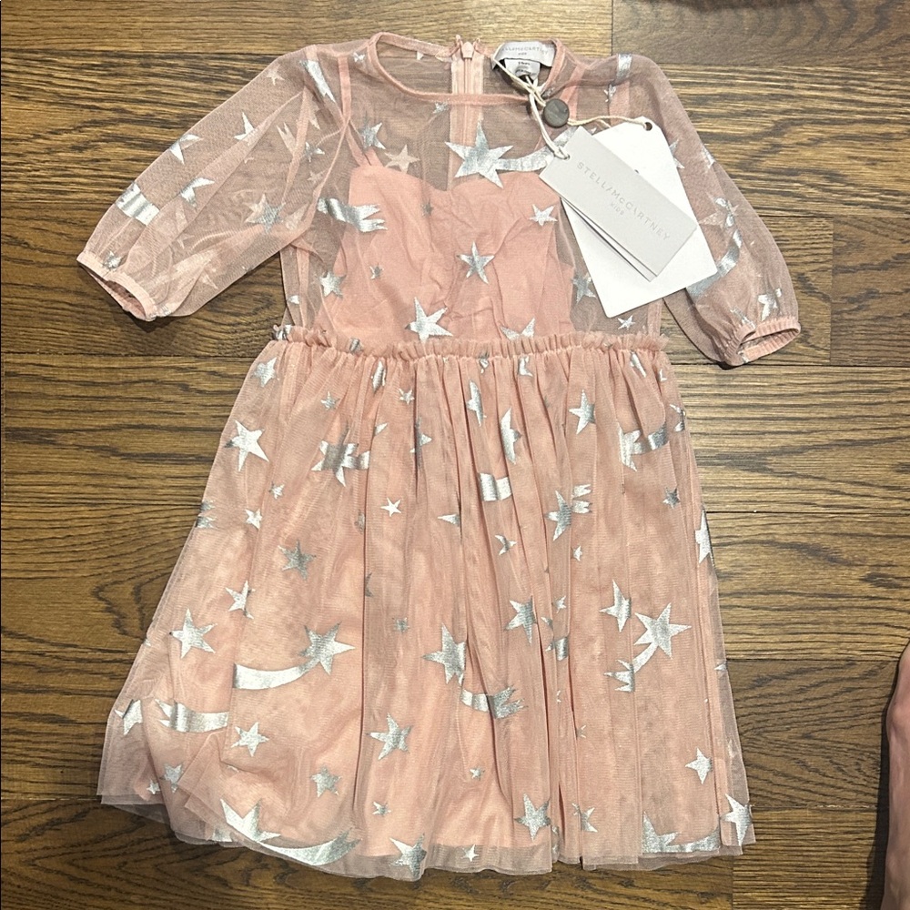 Stella McCartney Kids Blush Pink Tulle Star Dress